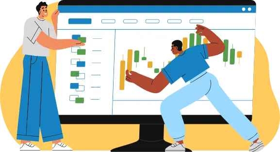 A cartoon that shows people working together on a rocket, symbolizing collaboration and growth within the TRU community.